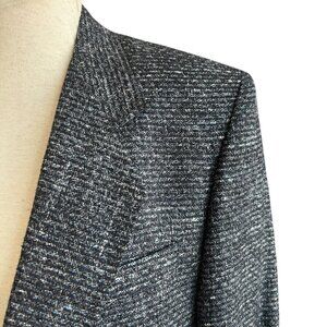 Le Baron Blue Tweed Euro No Vent Sport Coat Blazer Size 40R